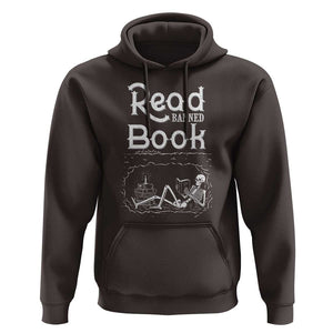 Funny Book Lover Hoodie Read Banned Books Skeleton TS09 Dark Chocolate Print Your Wear