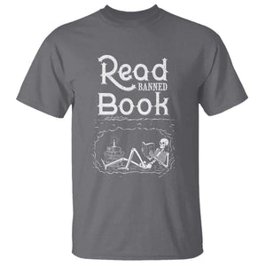 Funny Book Lover T Shirt Read Banned Books Skeleton TS09 Charcoal Print Your Wear