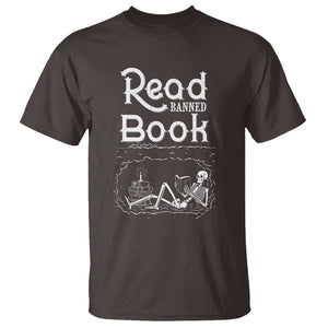 Funny Book Lover T Shirt Read Banned Books Skeleton TS09 Dark Chocolate Print Your Wear