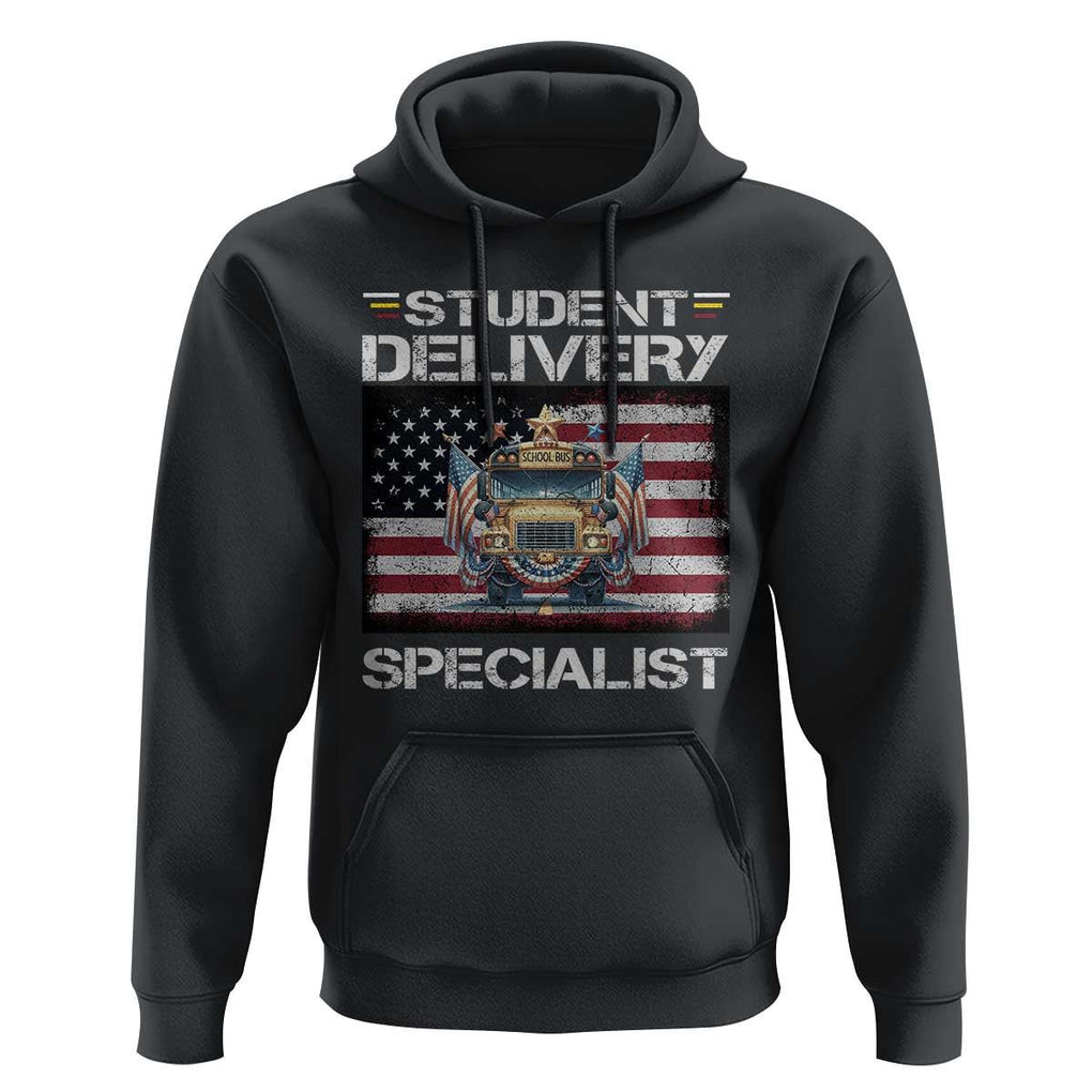 School Bus Driver Hoodie Student Delivery Specialist American Flag TS09 Black Print Your Wear