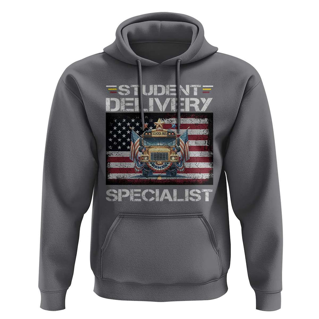 School Bus Driver Hoodie Student Delivery Specialist American Flag TS09 Charcoal Print Your Wear