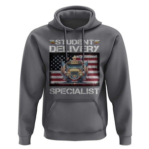 School Bus Driver Hoodie Student Delivery Specialist American Flag TS09 Charcoal Print Your Wear