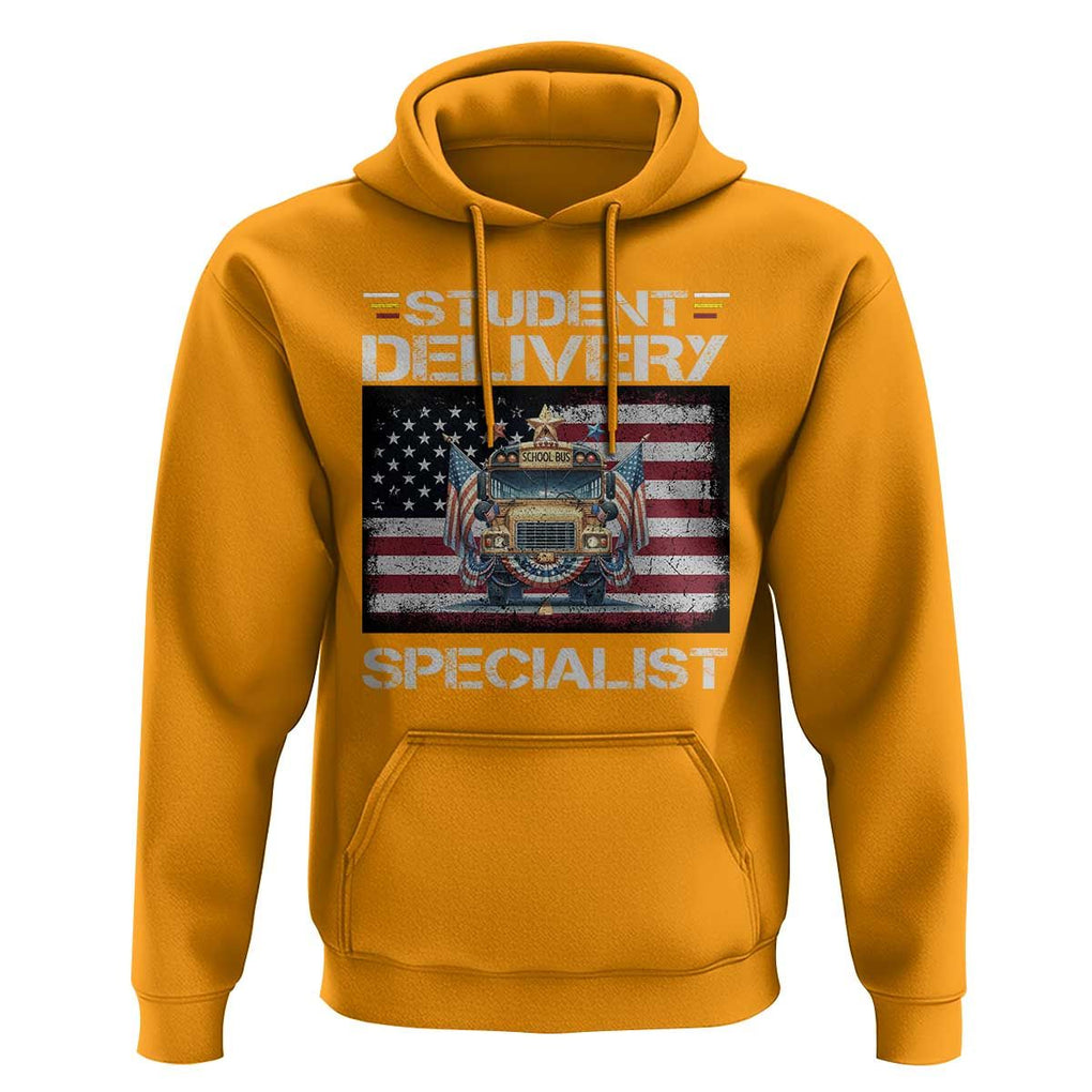 School Bus Driver Hoodie Student Delivery Specialist American Flag TS09 Gold Print Your Wear