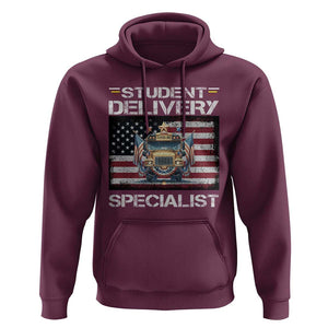 School Bus Driver Hoodie Student Delivery Specialist American Flag TS09 Maroon Print Your Wear