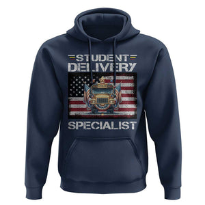 School Bus Driver Hoodie Student Delivery Specialist American Flag TS09 Navy Print Your Wear