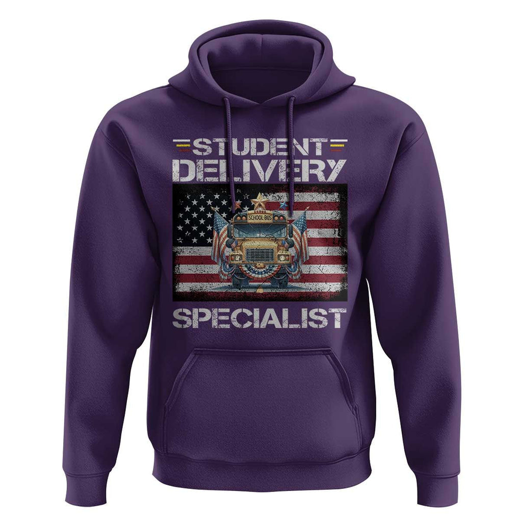 School Bus Driver Hoodie Student Delivery Specialist American Flag TS09 Purple Print Your Wear