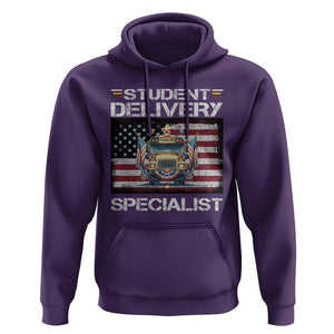 School Bus Driver Hoodie Student Delivery Specialist American Flag TS09 Purple Print Your Wear