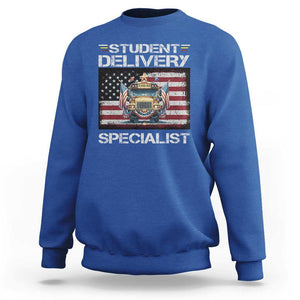 School Bus Driver Sweatshirt Student Delivery Specialist American Flag TS09 Royal Blue Print Your Wear