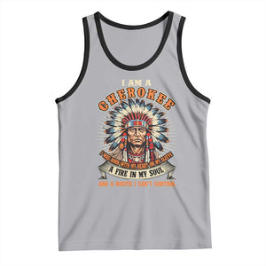 Native American Cherokee Tank Top A Fire In My Soul And A Mouth I Can't Control Indigenous TS09 Athletic Heather Black Print Your Wear