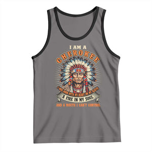 Native American Cherokee Tank Top A Fire In My Soul And A Mouth I Can't Control Indigenous TS09 Deep Heather Black Print Your Wear