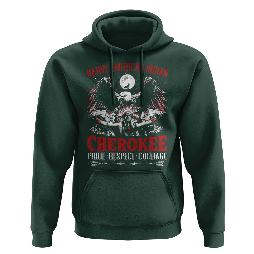 Native American Cherokee Hoodie Pride Respect Courage Indigenous TS09 Dark Forest Green Print Your Wear