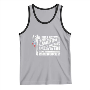 Native American Cherokee Tank Top America Was Born On My Land TS09 Athletic Heather Black Print Your Wear