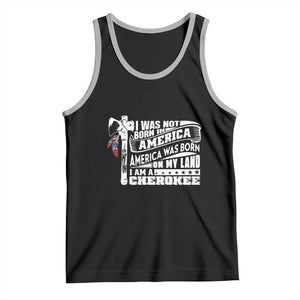 Native American Cherokee Tank Top America Was Born On My Land TS09 Black Athletic Heather Print Your Wear