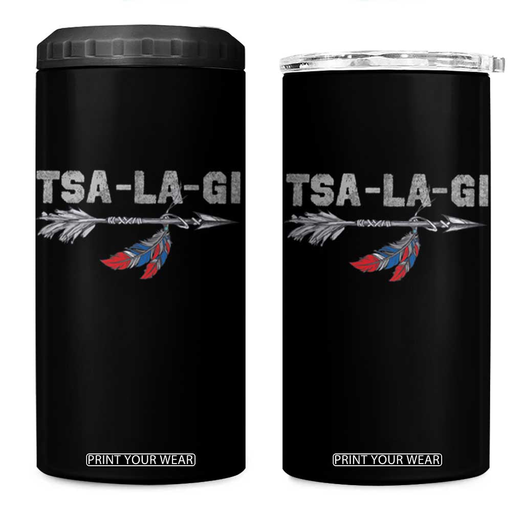 Native American Cherokee Tsalagi 4 in 1 Can Cooler Tumbler TS09 One Size: 16 oz Black Print Your Wear