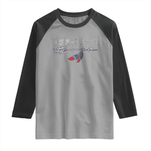 Native American Cherokee Tsalagi Raglan Shirt TS09 Sport Gray Black Print Your Wear