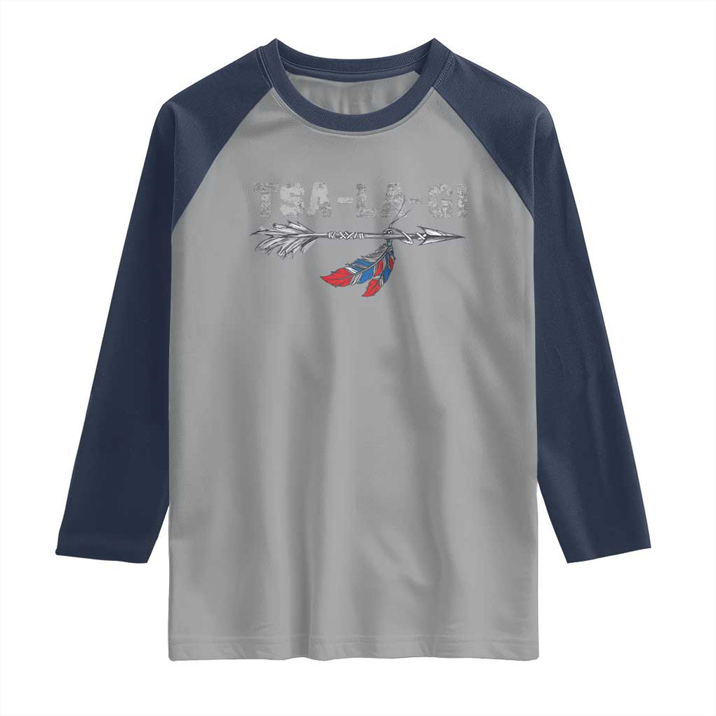 Native American Cherokee Tsalagi Raglan Shirt TS09 Sport Gray Navy Print Your Wear