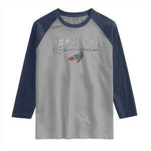 Native American Cherokee Tsalagi Raglan Shirt TS09 Sport Gray Navy Print Your Wear
