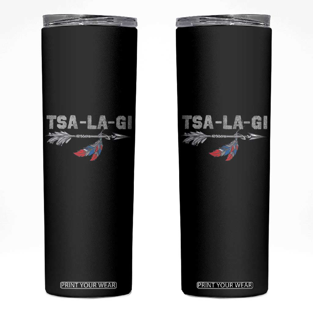 Native American Cherokee Tsalagi Skinny Tumbler TS09 Black Print Your Wear