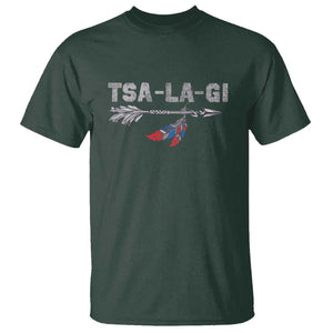 Native American Cherokee Tsalagi T Shirt TS09 Dark Forest Green Print Your Wear