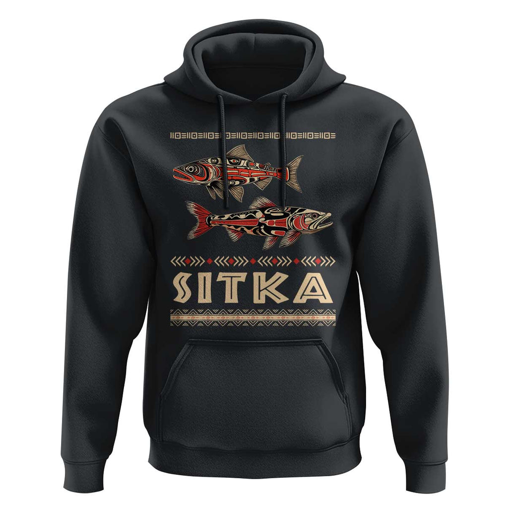 Native American Alaska Hoodie Sitka Salmon Fishermen Art TS09 Black Print Your Wear