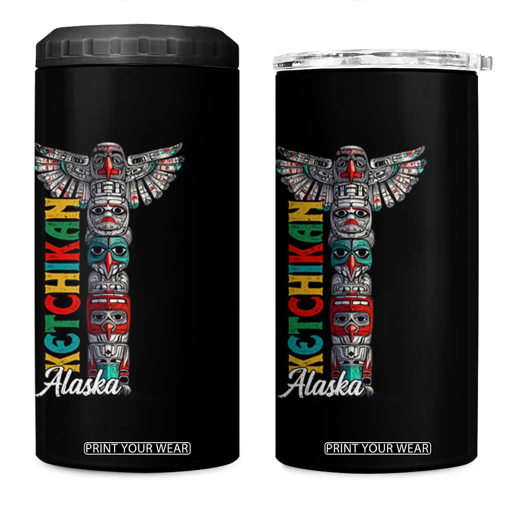 Native American Alaska 4 in 1 Can Cooler Tumbler Ketchikan Totem Pole TS09 One Size: 16 oz Black Print Your Wear
