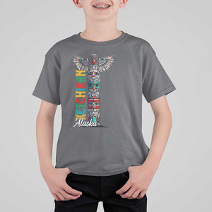 Native American Alaska T Shirt For Kid Ketchikan Totem Pole TS09 Charcoal Print Your Wear