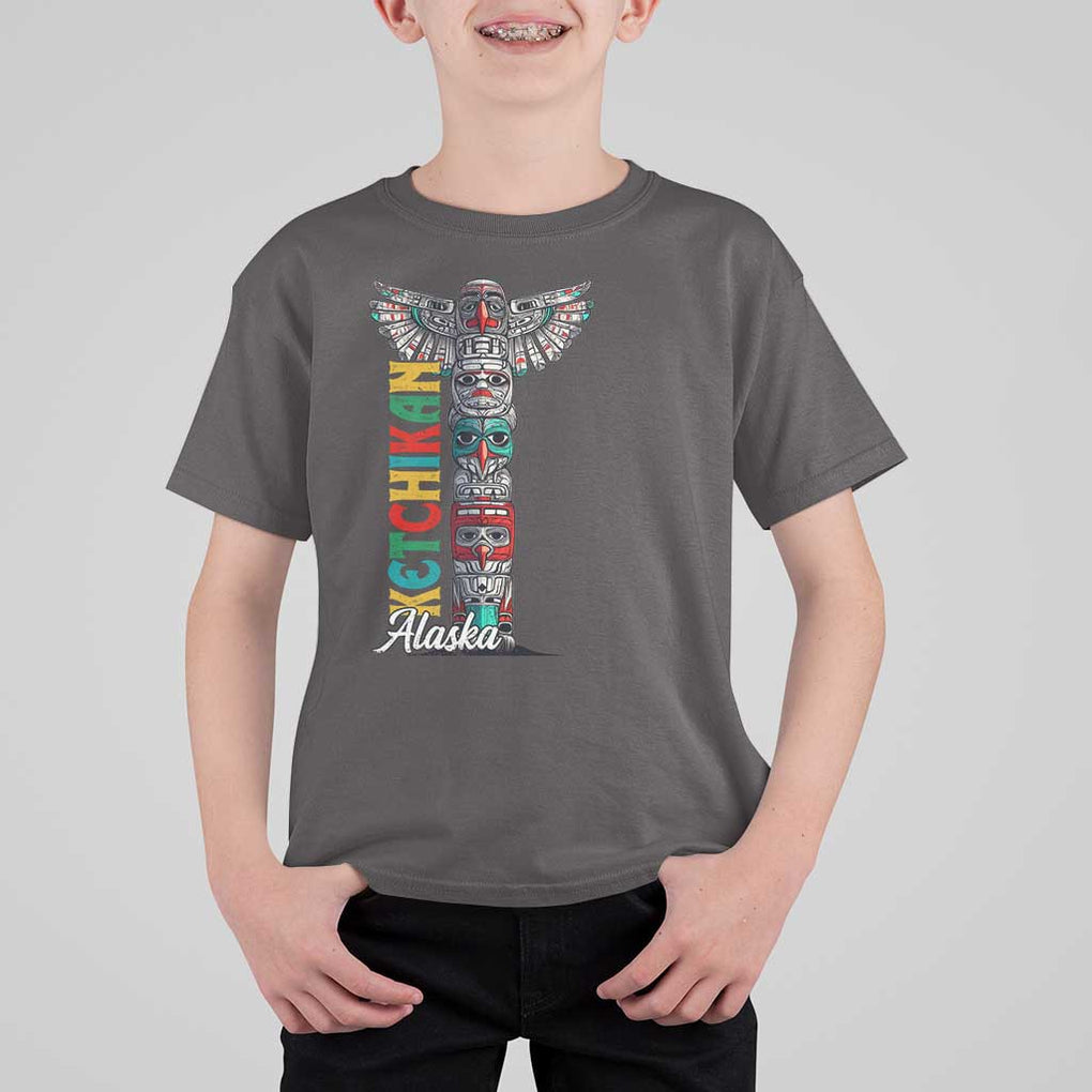 Native American Alaska T Shirt For Kid Ketchikan Totem Pole TS09 Dark Chocolate Print Your Wear