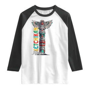 Native American Alaska Raglan Shirt Ketchikan Totem Pole TS09 White Black Print Your Wear