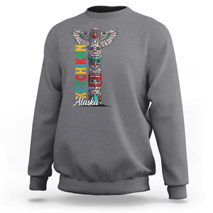 Native American Alaska Sweatshirt Ketchikan Totem Pole TS09 Charcoal Print Your Wear