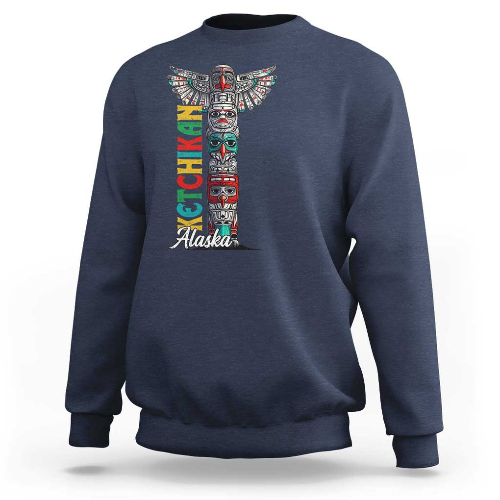 Native American Alaska Sweatshirt Ketchikan Totem Pole TS09 Navy Print Your Wear