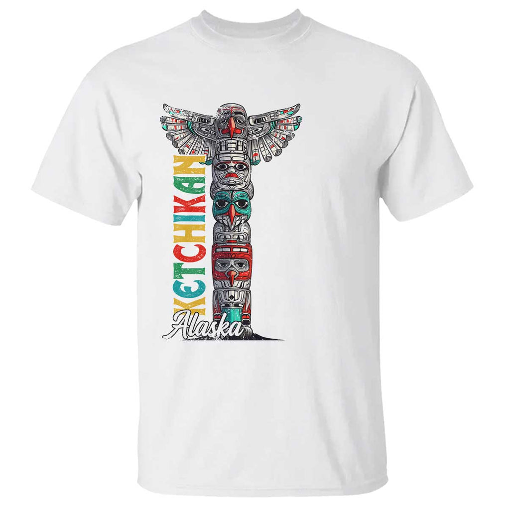 Native American Alaska T Shirt Ketchikan Totem Pole TS09 White Print Your Wear