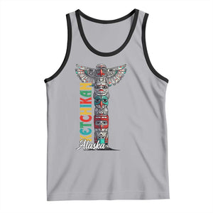 Native American Alaska Tank Top Ketchikan Totem Pole TS09 Athletic Heather Black Print Your Wear