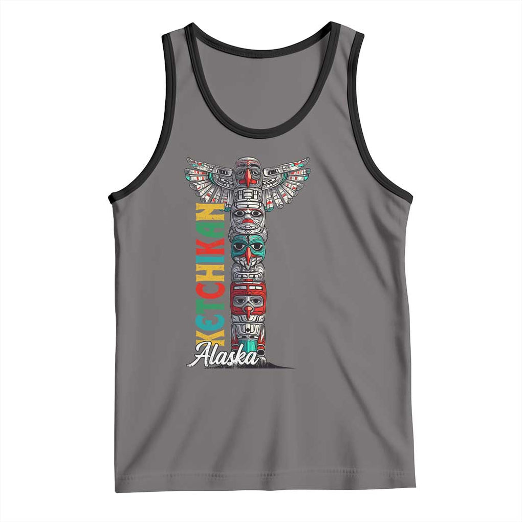 Native American Alaska Tank Top Ketchikan Totem Pole TS09 Deep Heather Black Print Your Wear