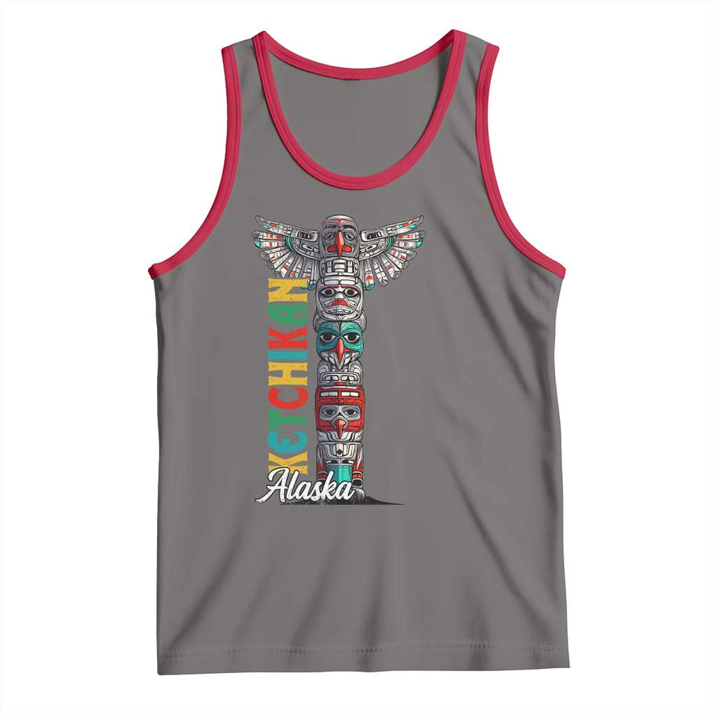 Native American Alaska Tank Top Ketchikan Totem Pole TS09 Deep Heather Red Print Your Wear