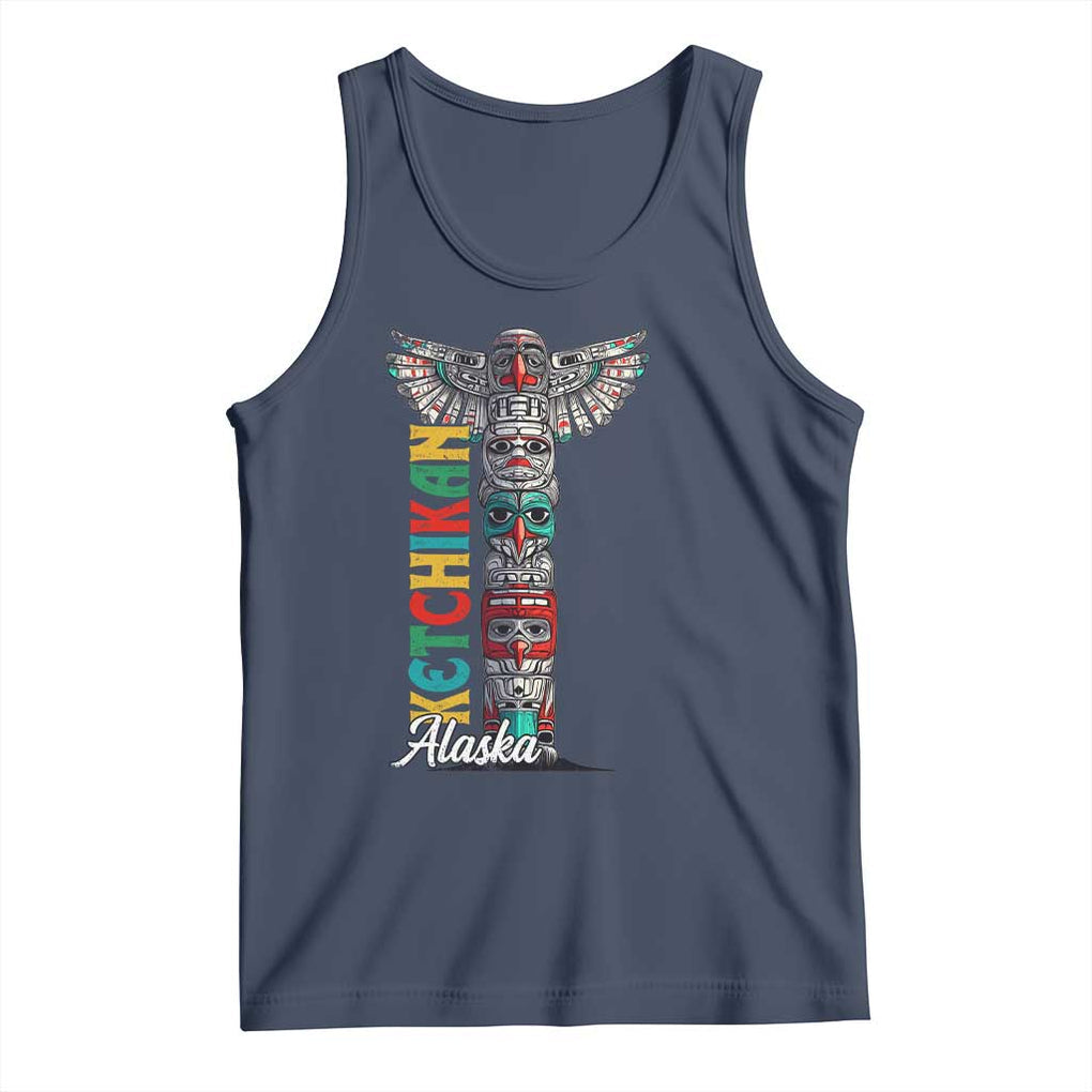 Native American Alaska Tank Top Ketchikan Totem Pole TS09 Navy Print Your Wear