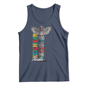 Native American Alaska Tank Top Ketchikan Totem Pole TS09 Navy Print Your Wear