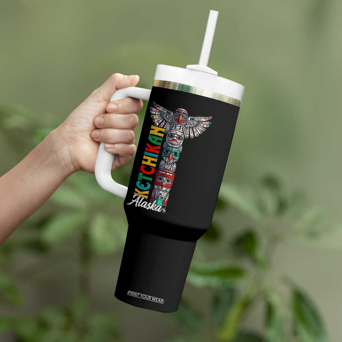 Native American Alaska Tumbler With Handle Ketchikan Totem Pole TS09 Print Your Wear