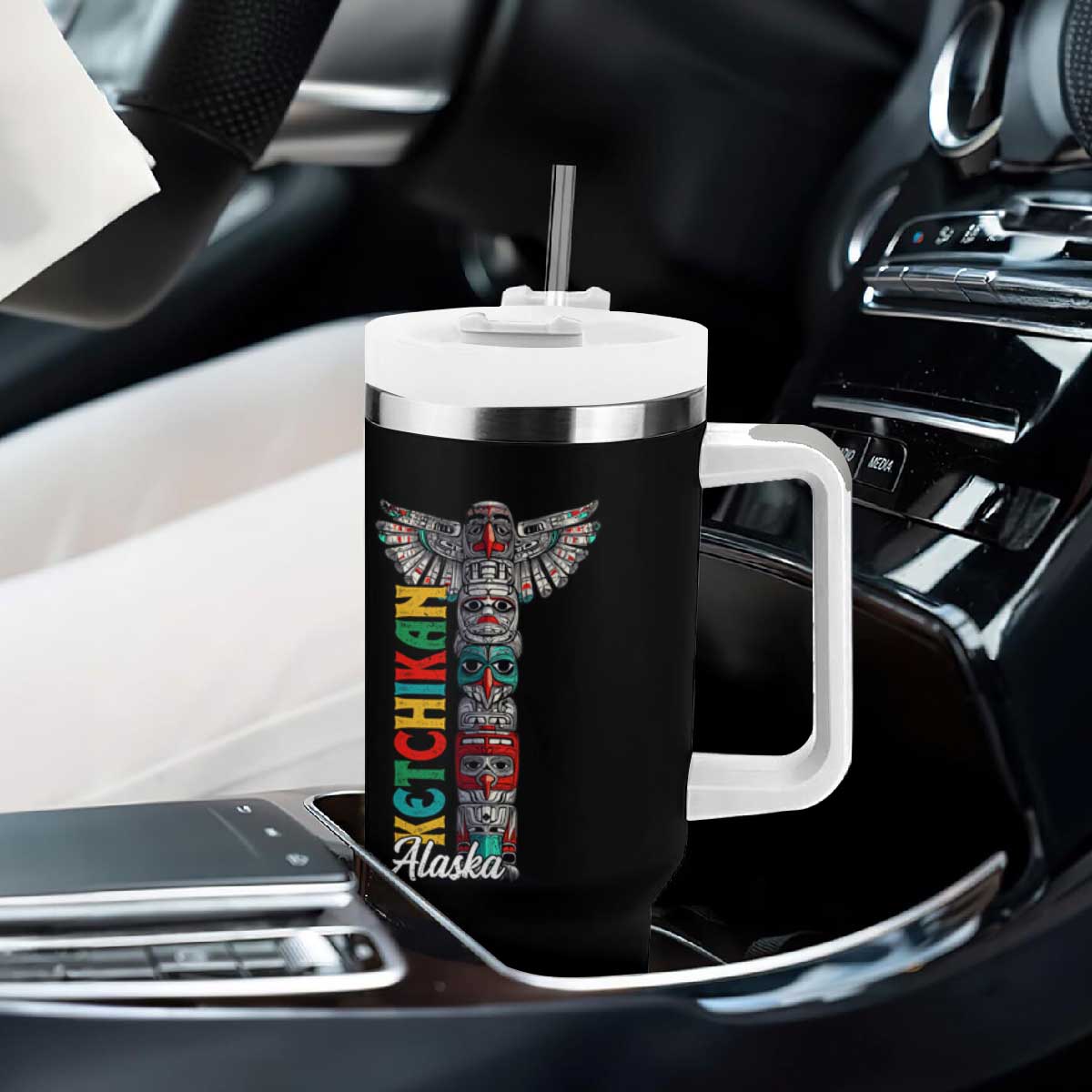 Native American Alaska Tumbler With Handle Ketchikan Totem Pole TS09 Print Your Wear