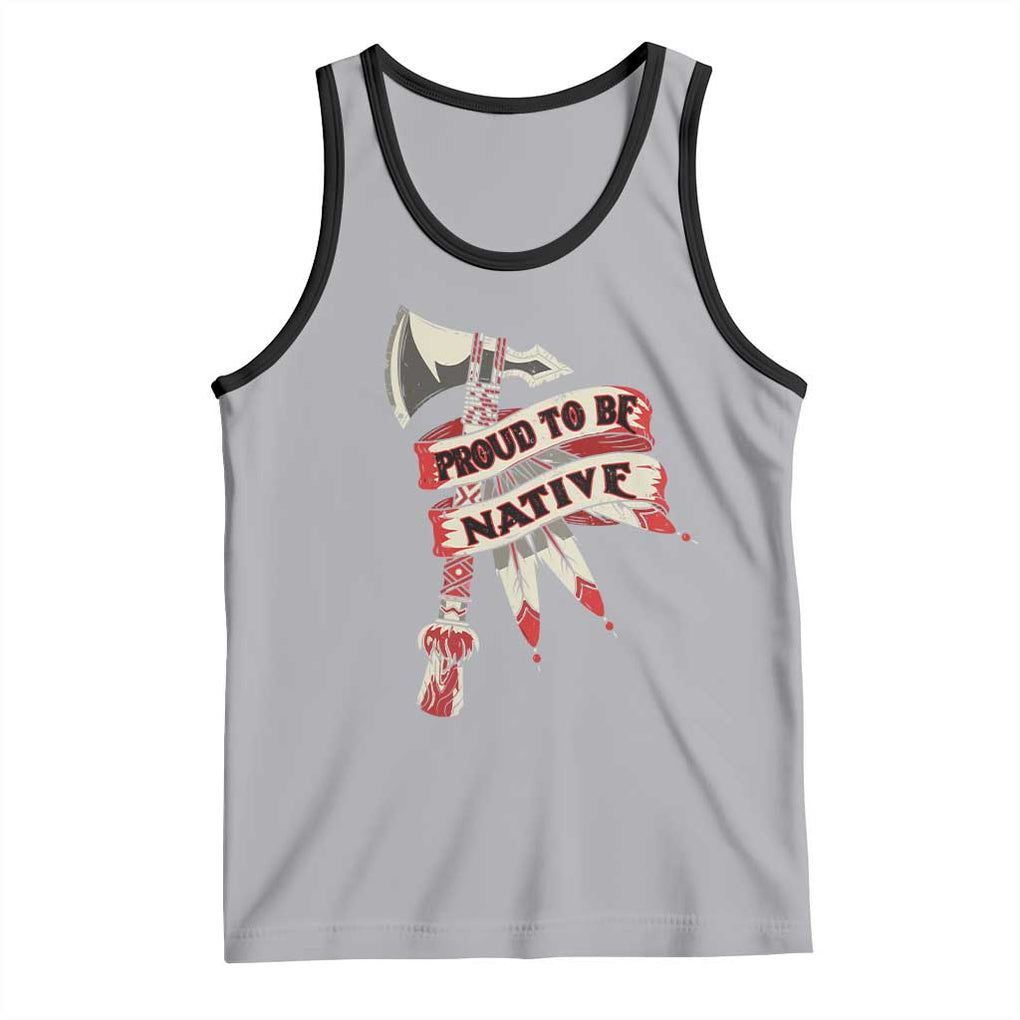 Proud To Be Native Tank Top American Indian Indigenous TS09 Athletic Heather Black Print Your Wear