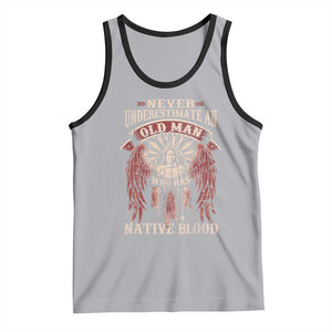 Never Underestimate An Old Man Who Has Native Blood Tank Top TS09 Athletic Heather Black Print Your Wear