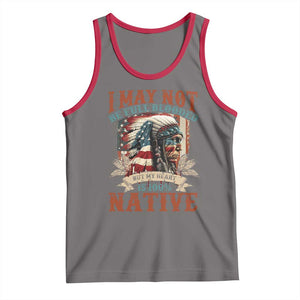 Native American Tank Top May Not Be Full Blooded My Heart 100% Native TS09 Deep Heather Red Print Your Wear