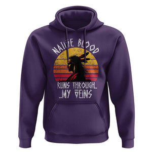 Native American Blood Runs Through My Veins Hoodie TS09 Purple Print Your Wear