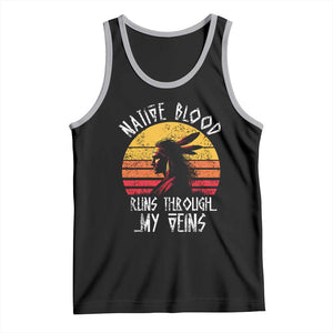 Native American Blood Runs Through My Veins Tank Top TS09 Black Athletic Heather Print Your Wear