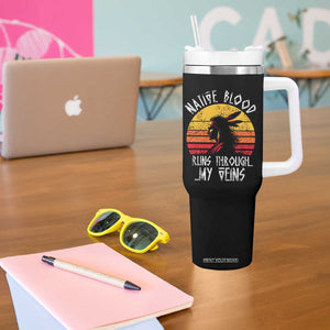Native American Blood Runs Through My Veins Tumbler With Handle TS09 Print Your Wear