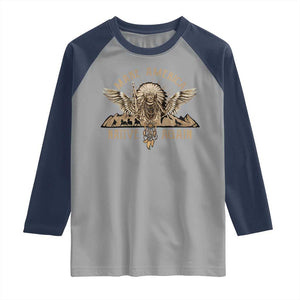 Native American Raglan Shirt Make America Native Again Wild Life TS09 Sport Gray Navy Print Your Wear