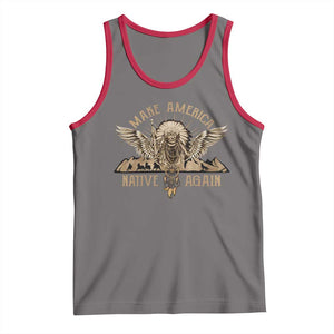 Native American Tank Top Make America Native Again Wild Life TS09 Deep Heather Red Print Your Wear