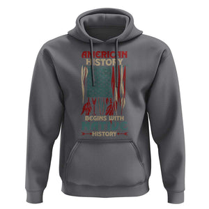 Make America Native Again America Flag Hoodie TS09 Charcoal Print Your Wear