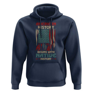 Make America Native Again America Flag Hoodie TS09 Navy Print Your Wear