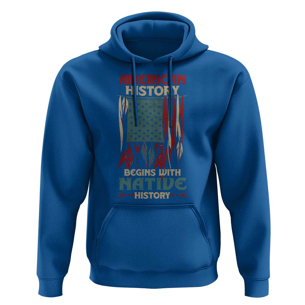 Make America Native Again America Flag Hoodie TS09 Royal Blue Print Your Wear