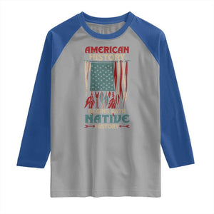 Make America Native Again America Flag Raglan Shirt TS09 Sport Gray Royal Print Your Wear